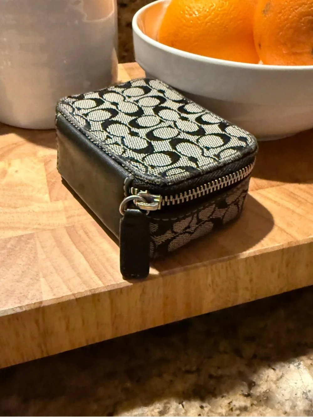 Coach khaki and brown signature C triple bottle pill case. - Picture 2 of 7